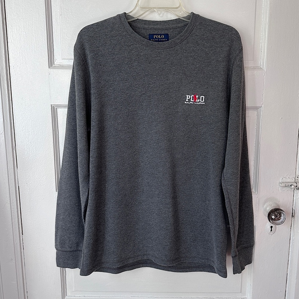 3/$20💥 Polo Ralph Lauren Thermal Long Sleeve Shirt Embroidered Horse Loungewear